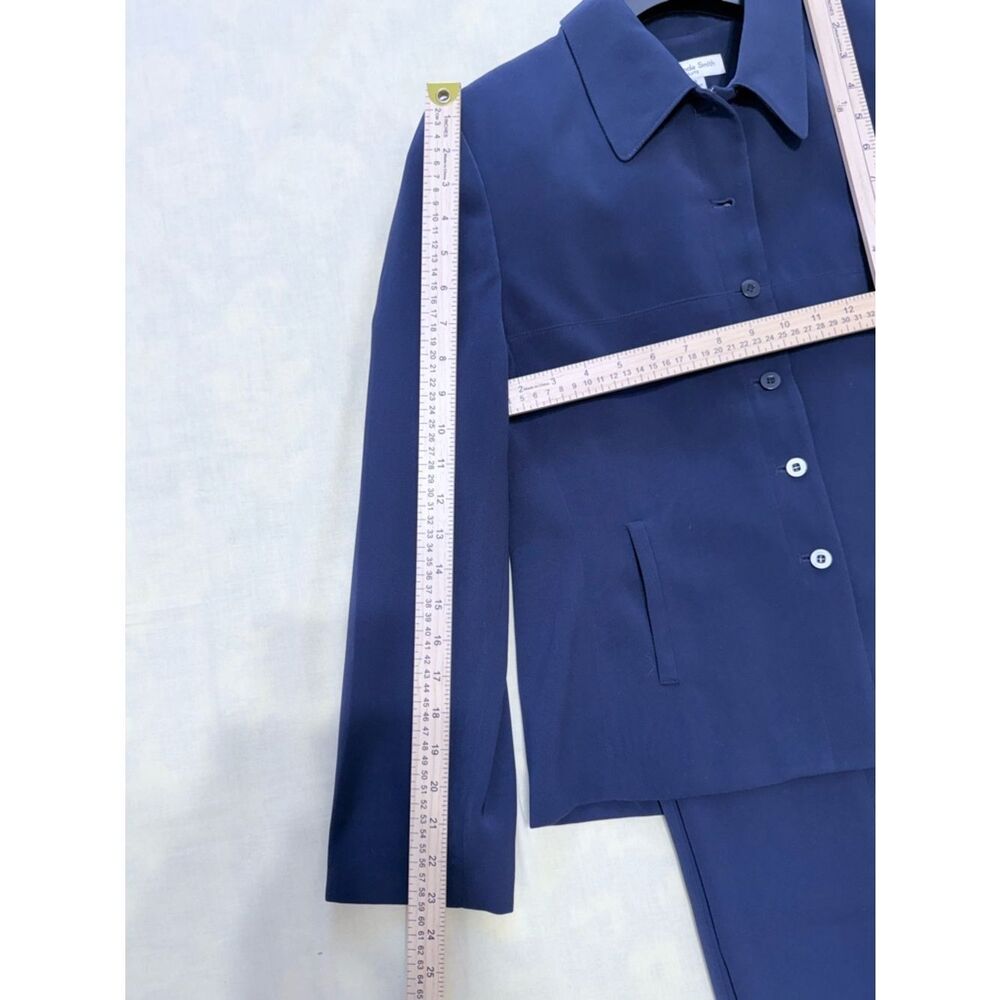 Vintage 90s Amanda Smith 2pc Pant Suit Blazer Set - navy Blue - Women’s Size 12 - Picture 13 of 17